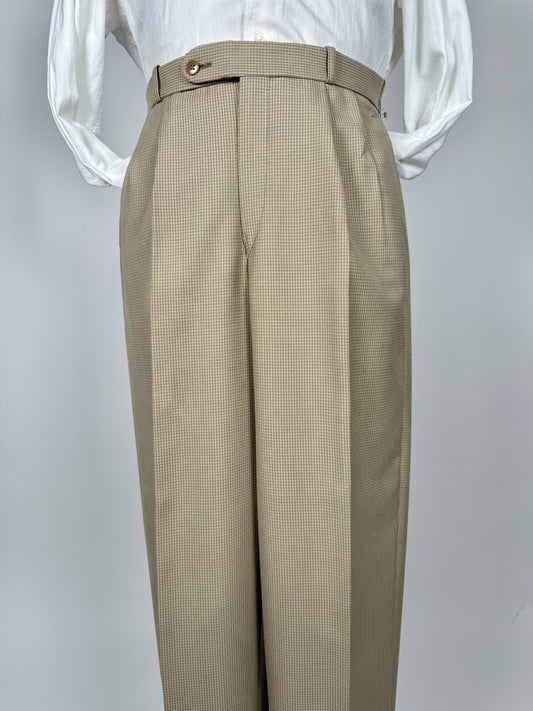 Pantaloni flanella pettinata pied-de-poule - tg. 48