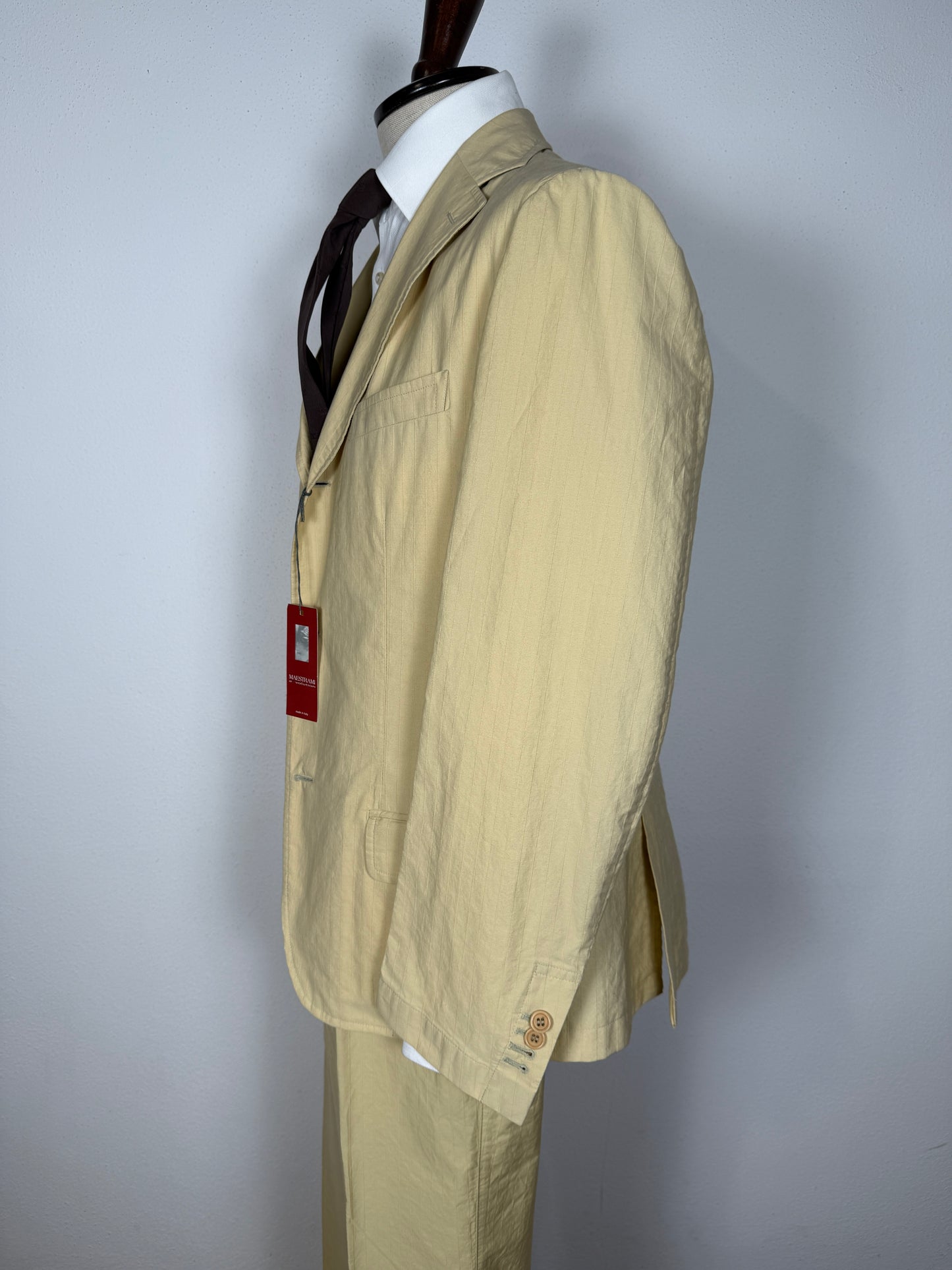 Completo estivo in puro cotone sfoderato color crema (NOS) - tg. 48/50