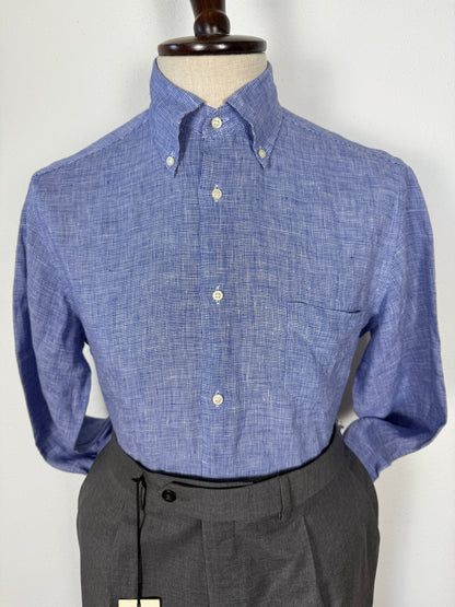 Camicia Boggi micro pied-de-poule puro lino - tg. M