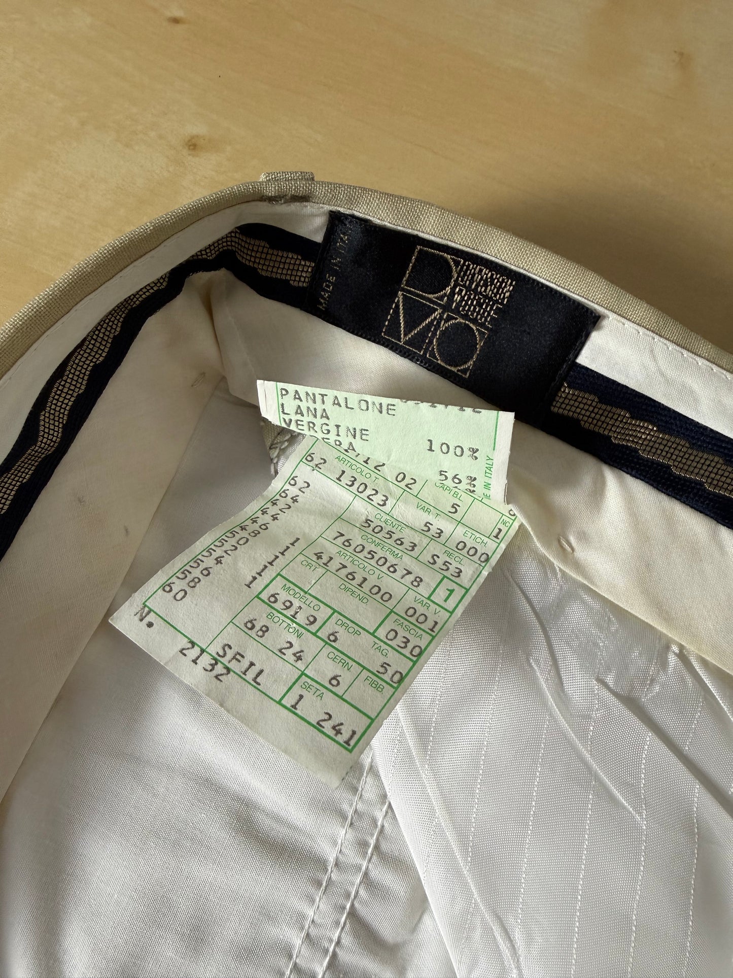 Pantaloni fresco lana bianco avorio anni '80 (NOS) - tg. 50
