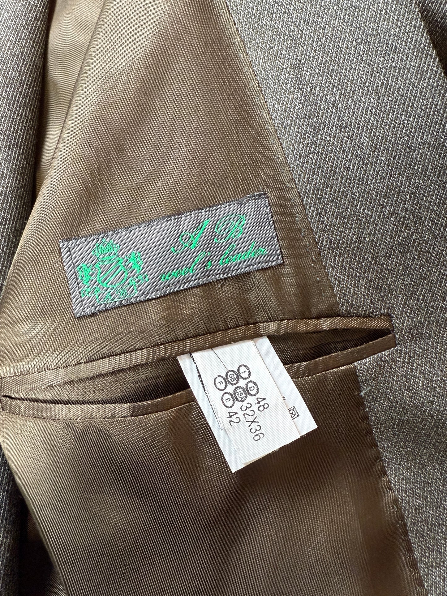 Completo anni ‘80 in covert verde/cachi (NOS) - tg. 48