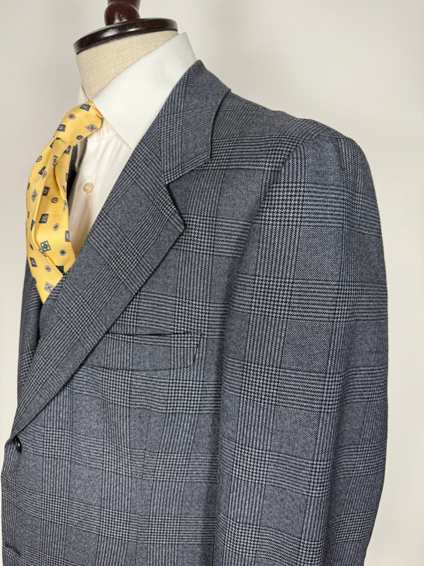 Giacca + panciotto sartoriali anni ‘70 principe di Galles - tg. 54 drop basso