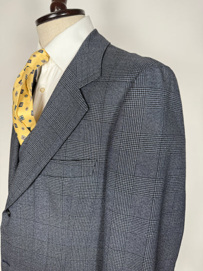 Giacca + panciotto sartoriali anni ‘70 principe di Galles - tg. 54 drop basso