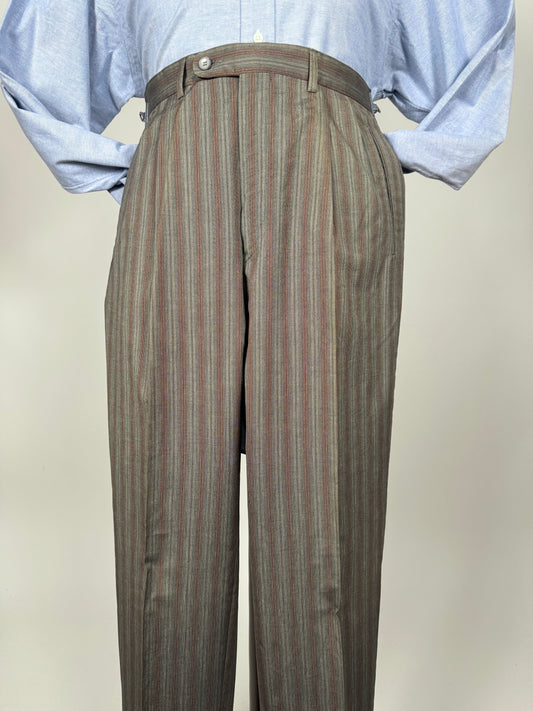 Pantaloni in cotone grigio a righe anni ‘80 (NOS) - tg. 46