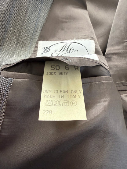 Completo doppiopetto anni ‘70/‘80 pura seta shantung - tg. 48/50