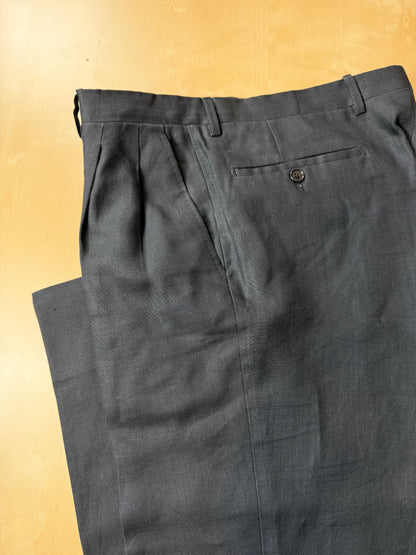 Pantaloni Ermenegildo Zegna anni '80 puro lino nero - tg. 48