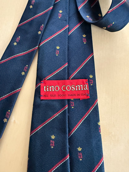 Cravatta regimental navy con stemmi