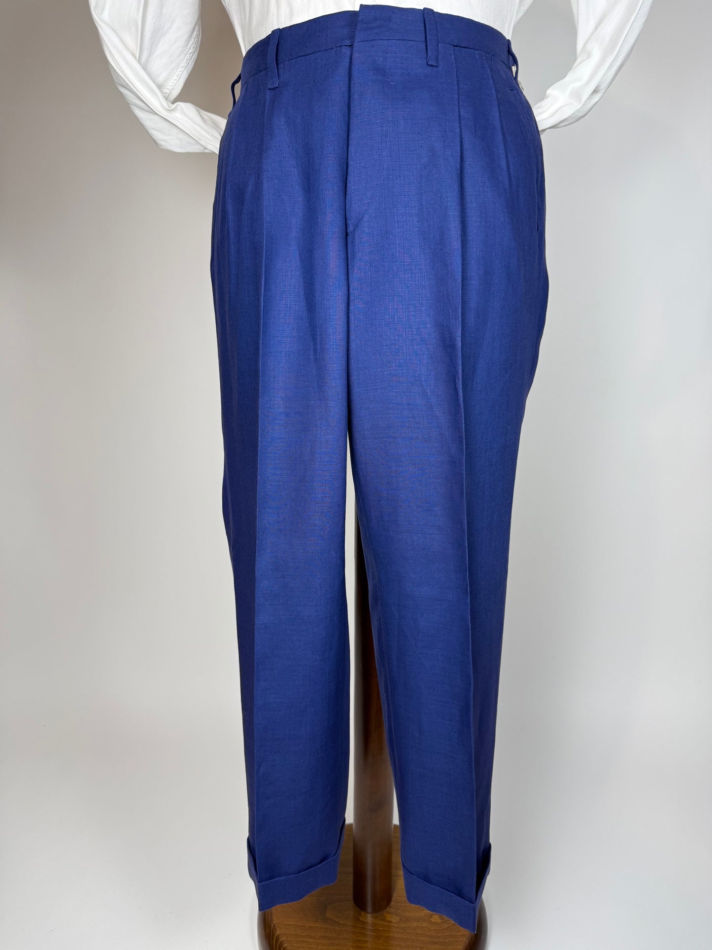 Completo sartoriale F. Di Marco lino irlandese blu (doppio pantalone) - tg. 52 corta
