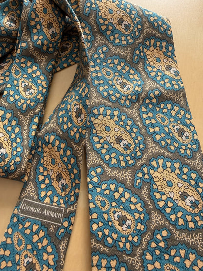 Cravatta Giorgio Armani vintage crêpe paisley