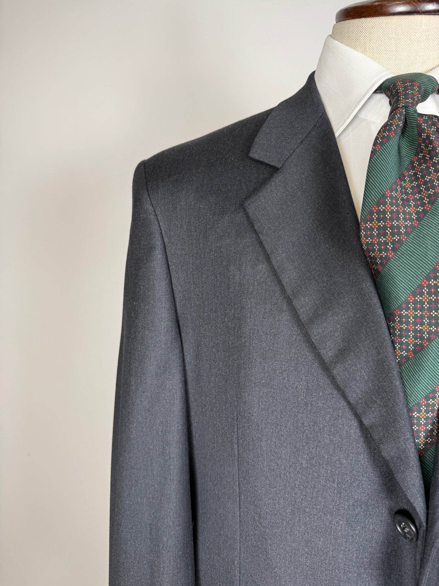 Completo Corneliani anni ‘90 flanella antracite - tg. 50/52