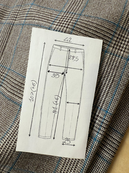 Pantaloni sartoriali anni ‘70 flanella principe di Galles - tg. 48
