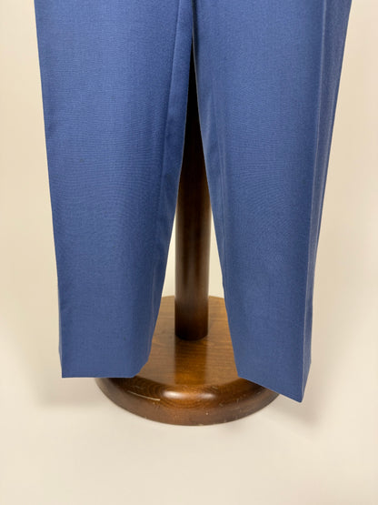 Completo anni '80 fresco lana bluette - tg. 52, pantaloni 48