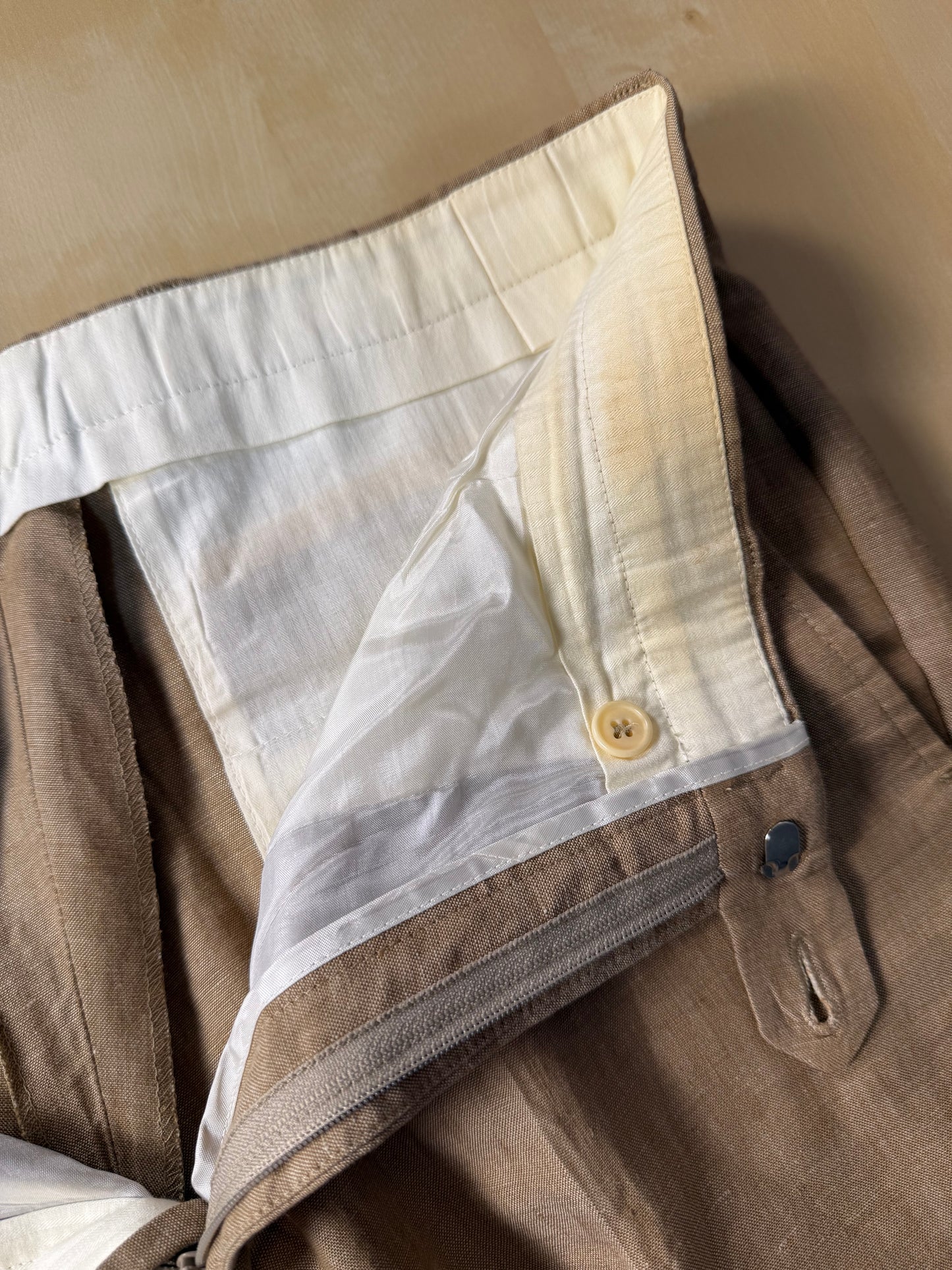 Completo in lino sabbia anni '90 - tg. 50 drop 7