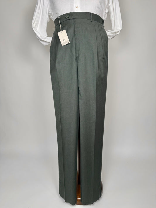 Pantaloni fresco lana verde scuro anni '80 (NOS) - tg. 48/50