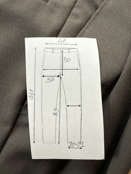 Pantaloni fresco lana grigio petrolio anni '80 (NOS) - tg. 52
