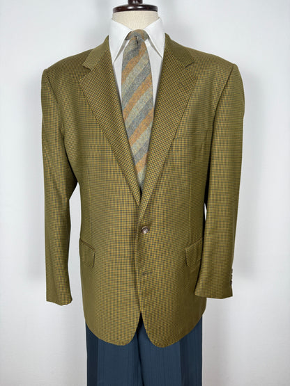 Giacca anni ‘80 flanella pied-de-poule verde - tg. 54