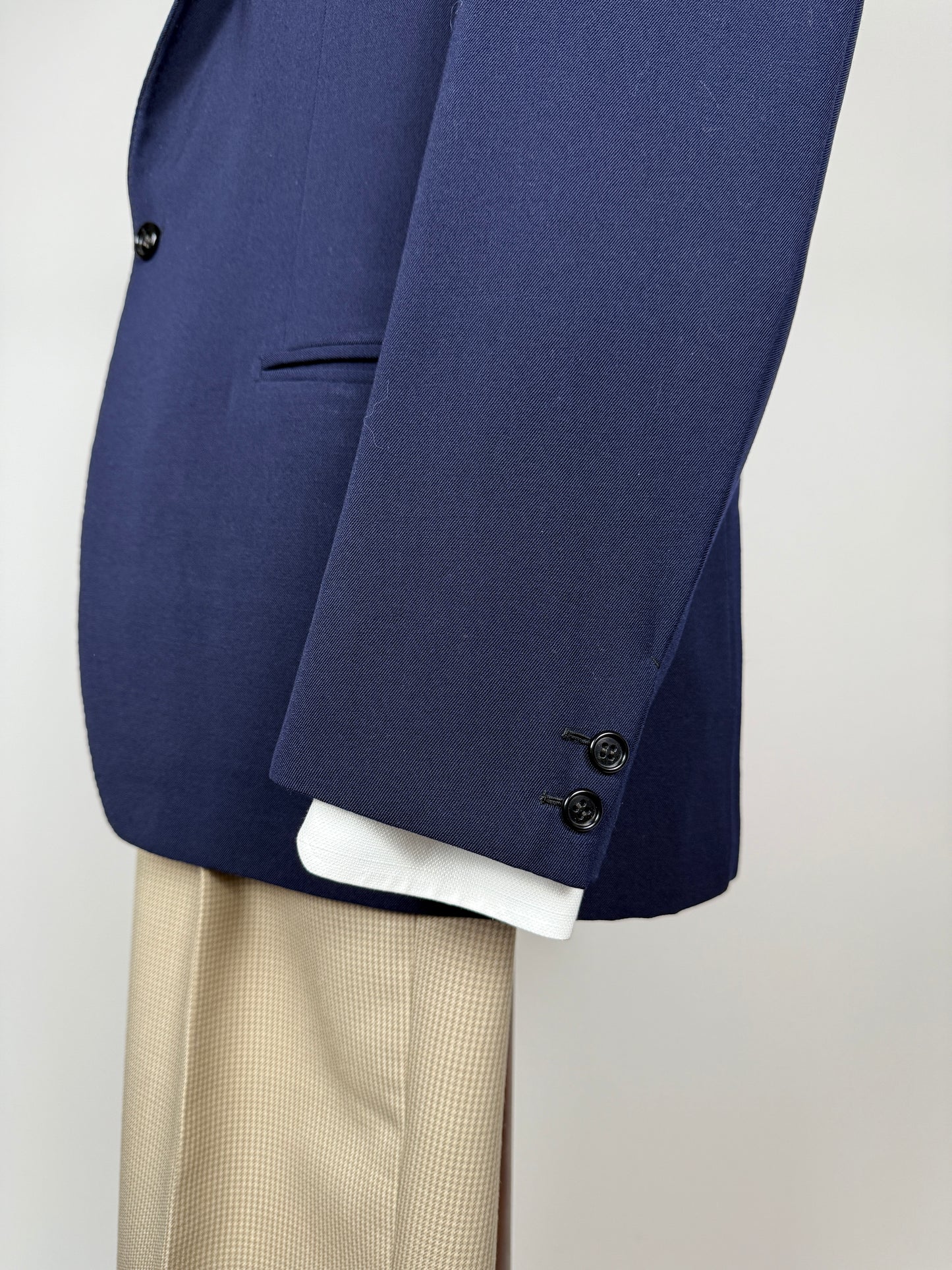 Giacca sartoriale anni ‘50/‘60 flanella pettinata mono bottone e revers lancia - tg. 48/50