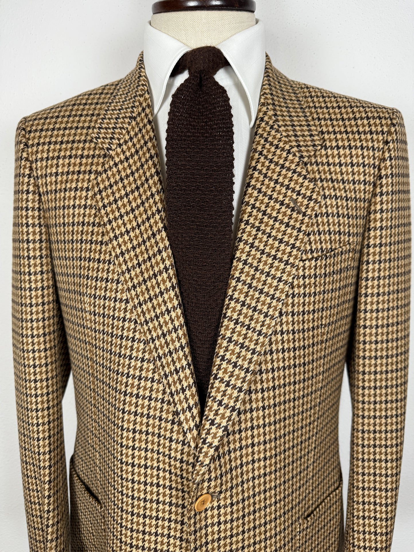 Giacca anni ‘80 in tessuto scozzese lana e cashmere pied-de-poule - tg. 48/50