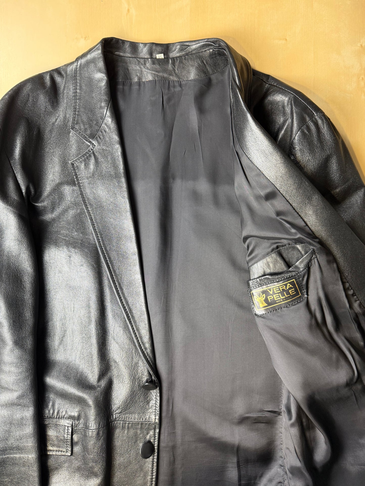 Giacca blazer in pelle anni ‘80 - tg. 50