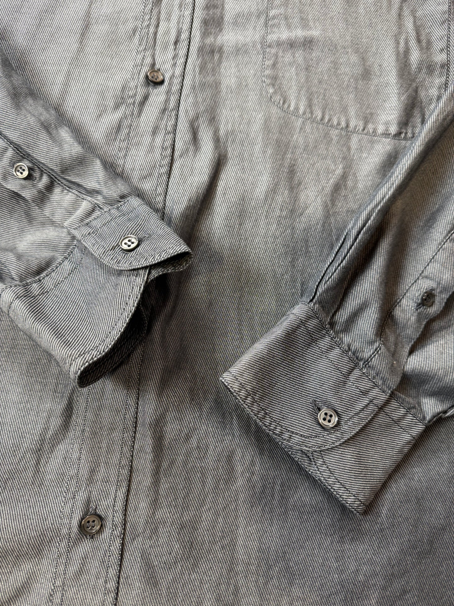 Camicia Armani Collezioni twill blu - L/XL collo 44