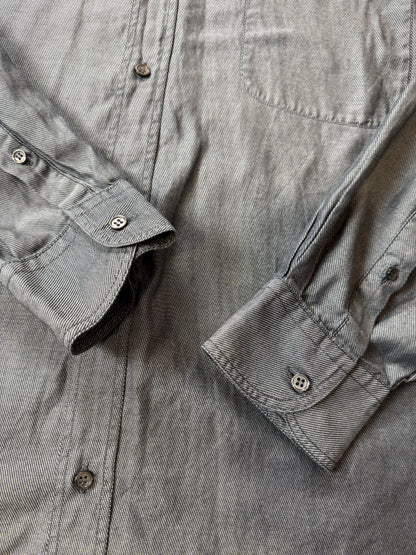 Camicia Armani Collezioni twill blu - L/XL collo 44