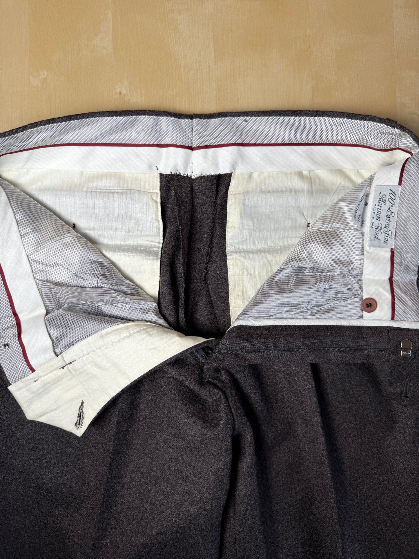 Pantaloni anni ‘80 in flanella marrone - tg. 50