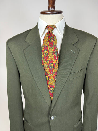 Completo anni '80 misto lana verde - tg. 48 drop alto