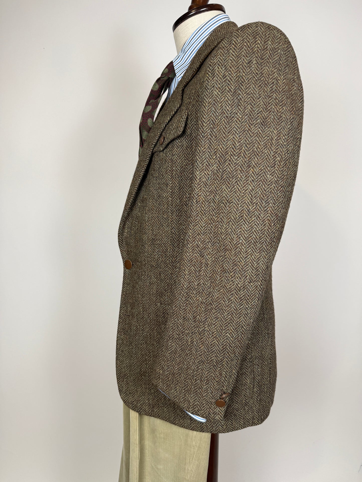 Giacca sportiva in tweed anni ‘70 stile hunting - tg. 44