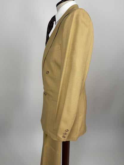 Completo doppiopetto estivo anni ‘70 in misto lino beige - tg. 44/46