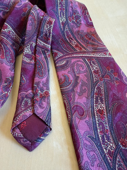 Cravatta Canasta paisley jacquard viola vinaccia