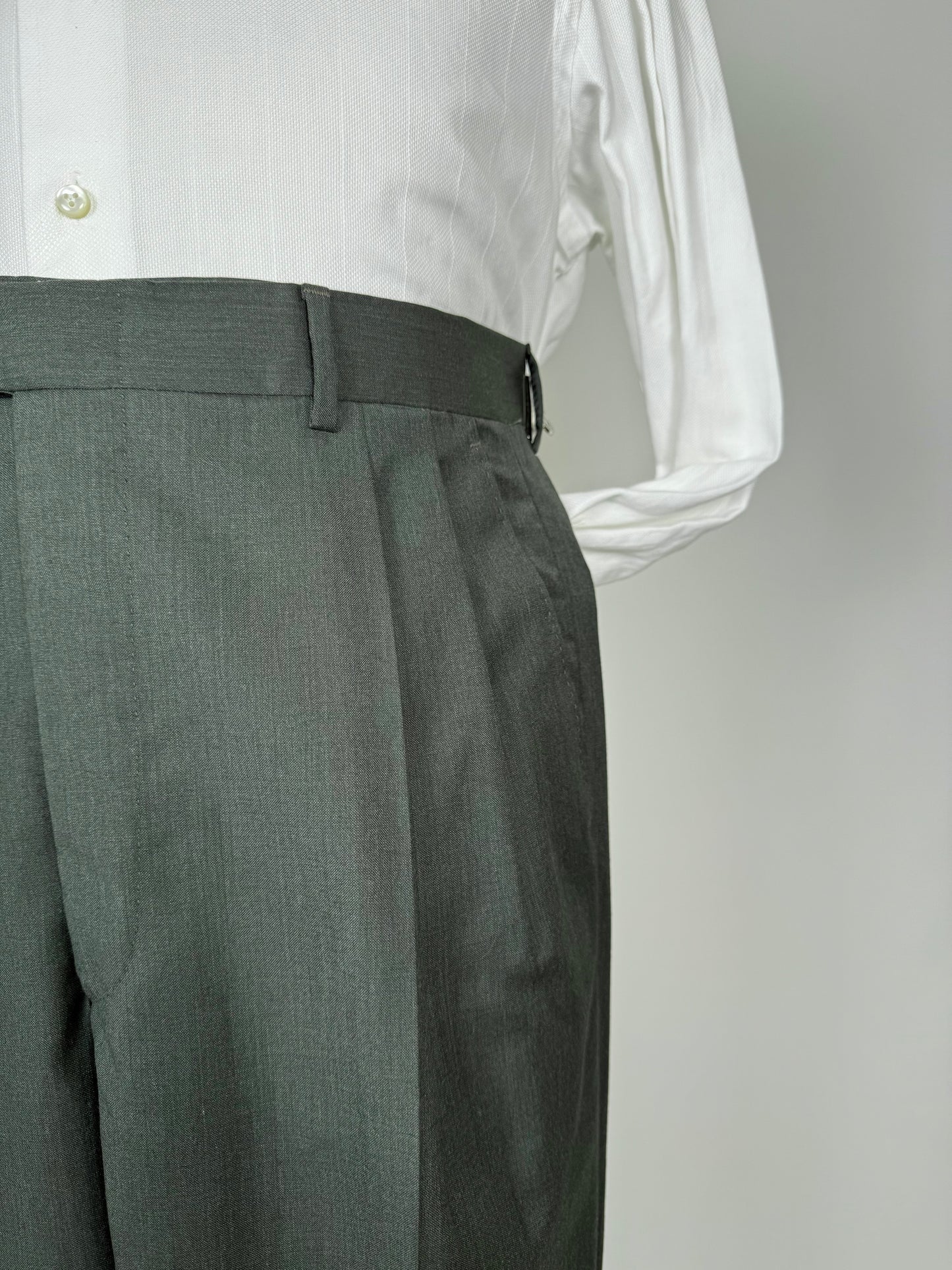 Pantaloni fresco lana verde scuro anni '80 (NOS) - tg. 48/50