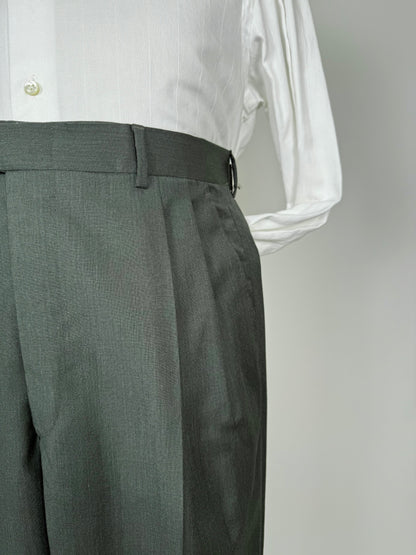 Pantaloni fresco lana verde scuro anni '80 (NOS) - tg. 48/50