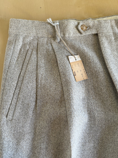 Pantaloni anni ‘80 in lana color panna (NOS) - tg. 50/52