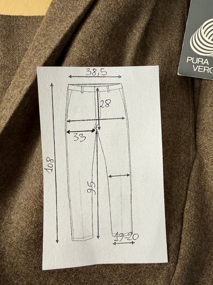 Pantaloni flanella anni ‘80 marrone tabacco (NOS) - tg. 44