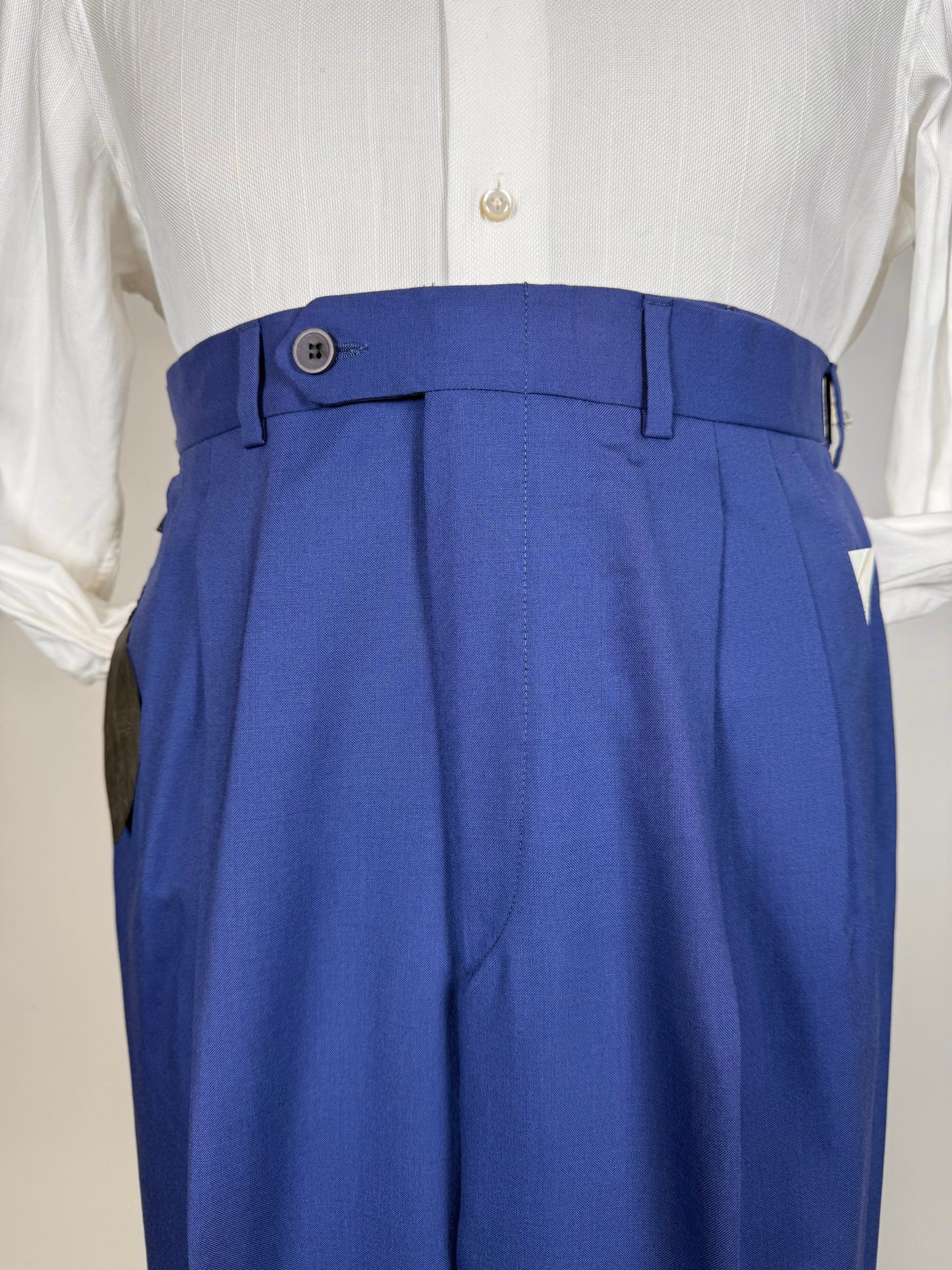 Pantaloni fresco lana blu china anni ‘80 (NOS) - tg. 46/48