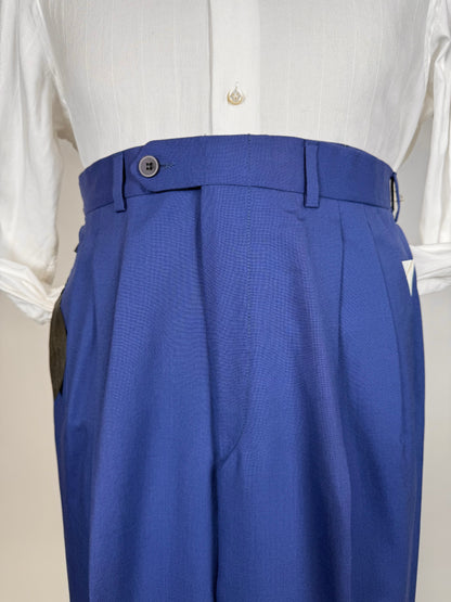 Pantaloni fresco lana blu china anni ‘80 (NOS) - tg. 46/48