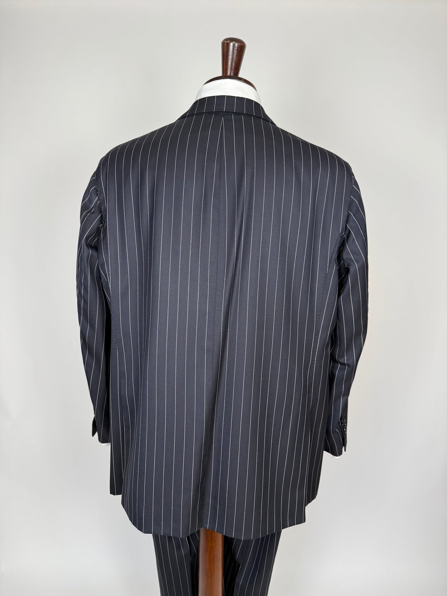 Completo sartoriale flanella pettinata blu gessato - tg. 56 drop 0-2