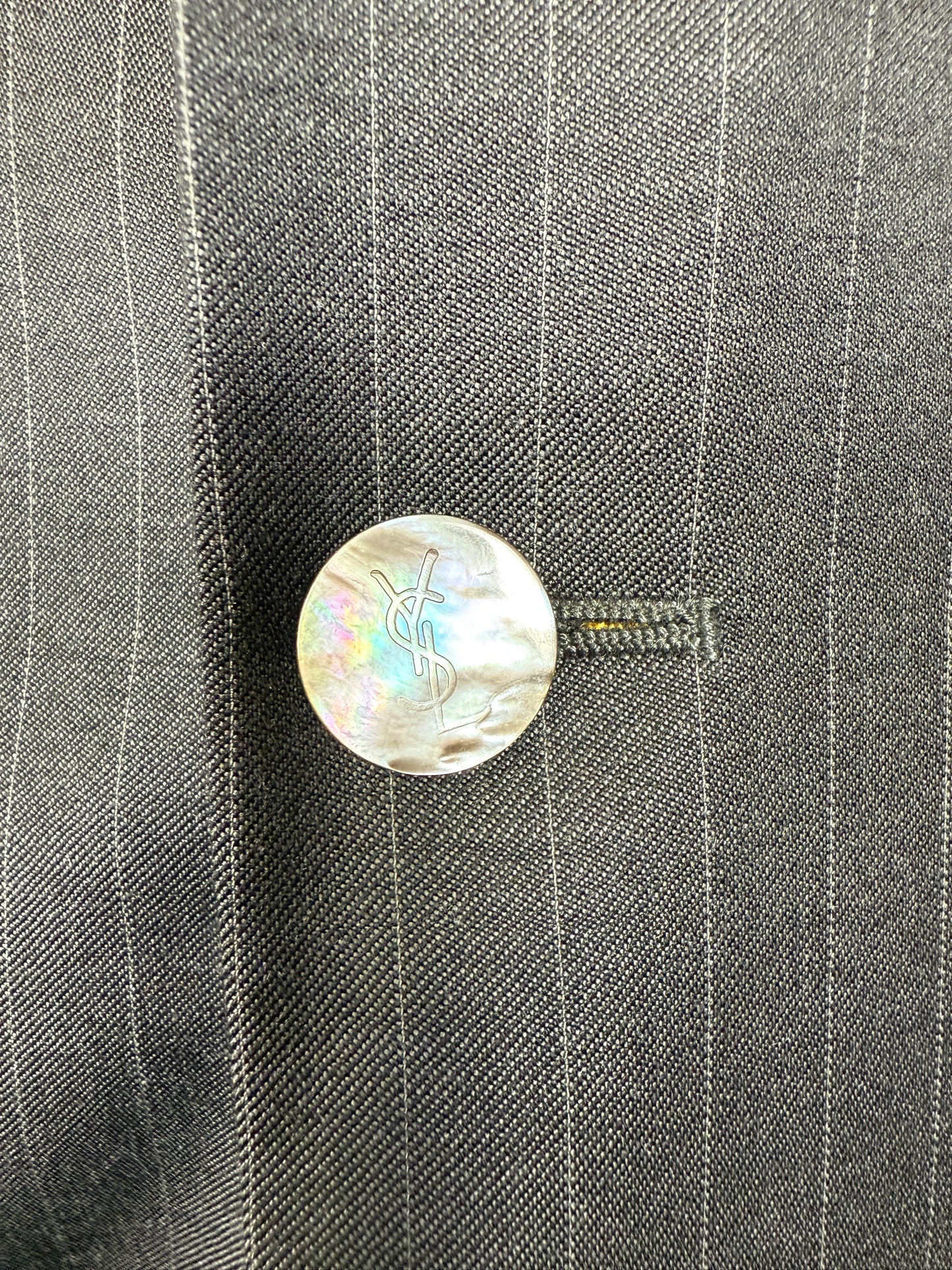 Completo Yves Saint Laurent anni ‘90 grigio gessato - tg. 54/56