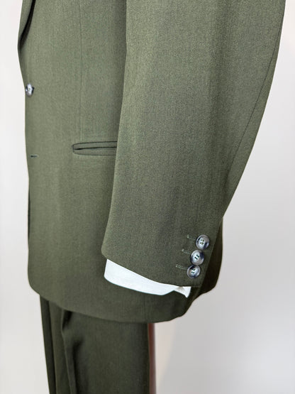Completo anni '80 misto lana verde - tg. 48 drop alto