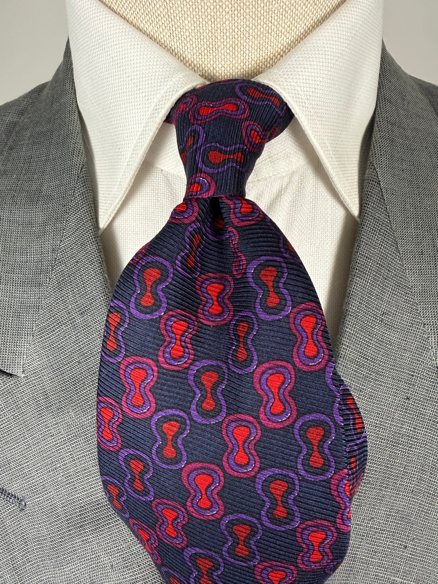Cravatta Missoni fantasia lombata viola rosso blu
