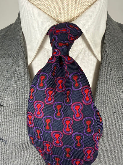 Cravatta Missoni fantasia lombata viola rosso blu