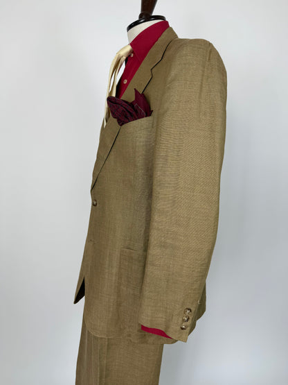 Completo anni '70 misto lino color corda - tg. 50