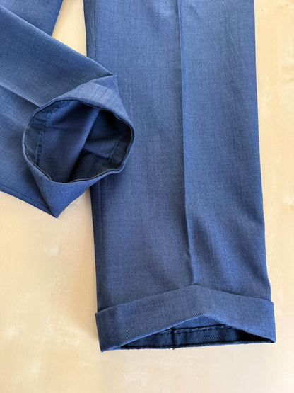Pantaloni sartoriali grisaglia blu - tg. 52 corta