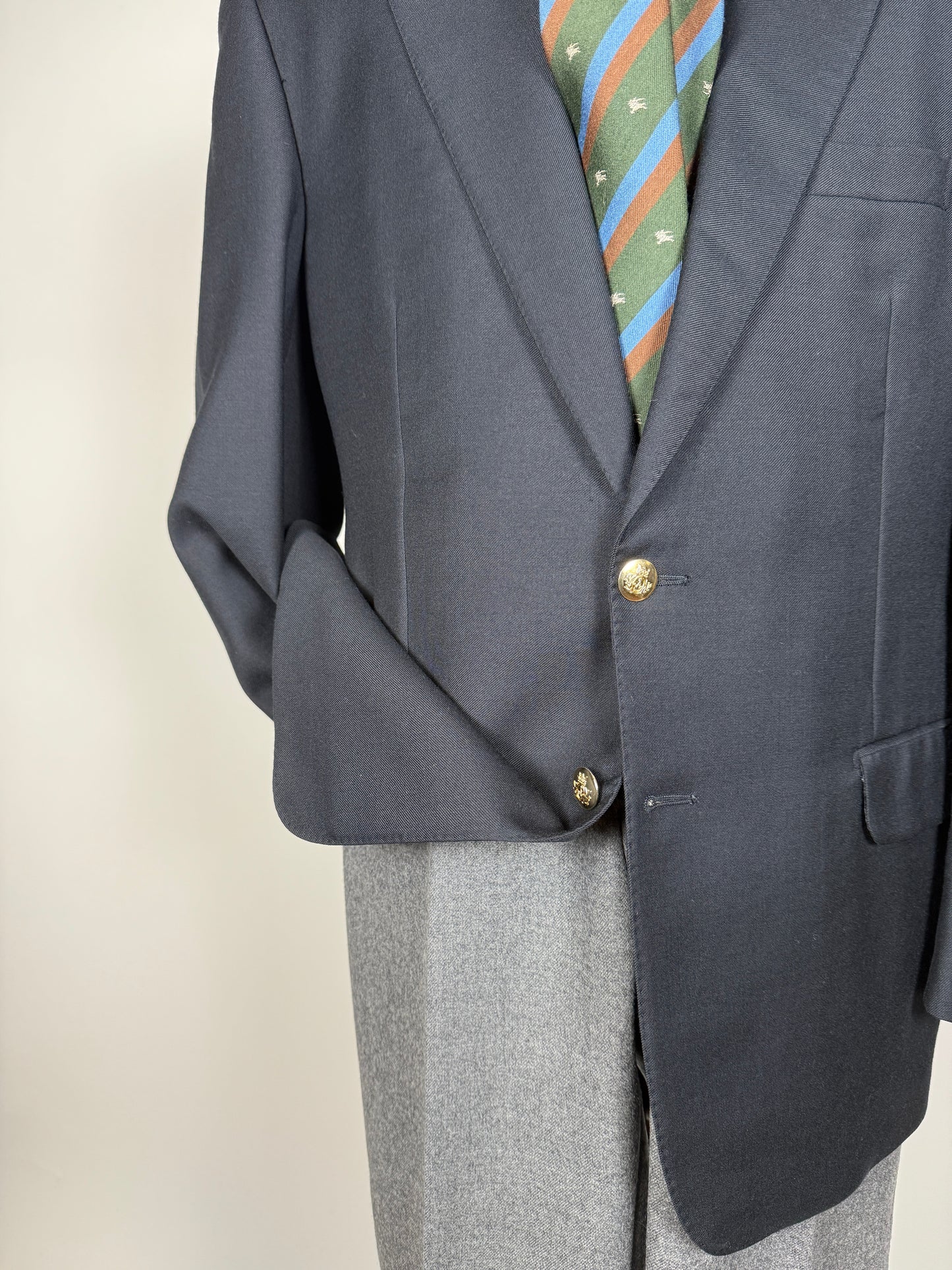 Blazer navy anni ‘80 in flanella - tg. 54