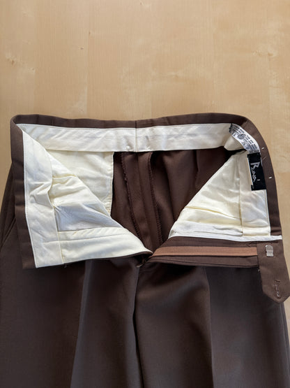 Pantaloni anni ‘70/‘80 twill pettinato marrone - tg. 42/44
