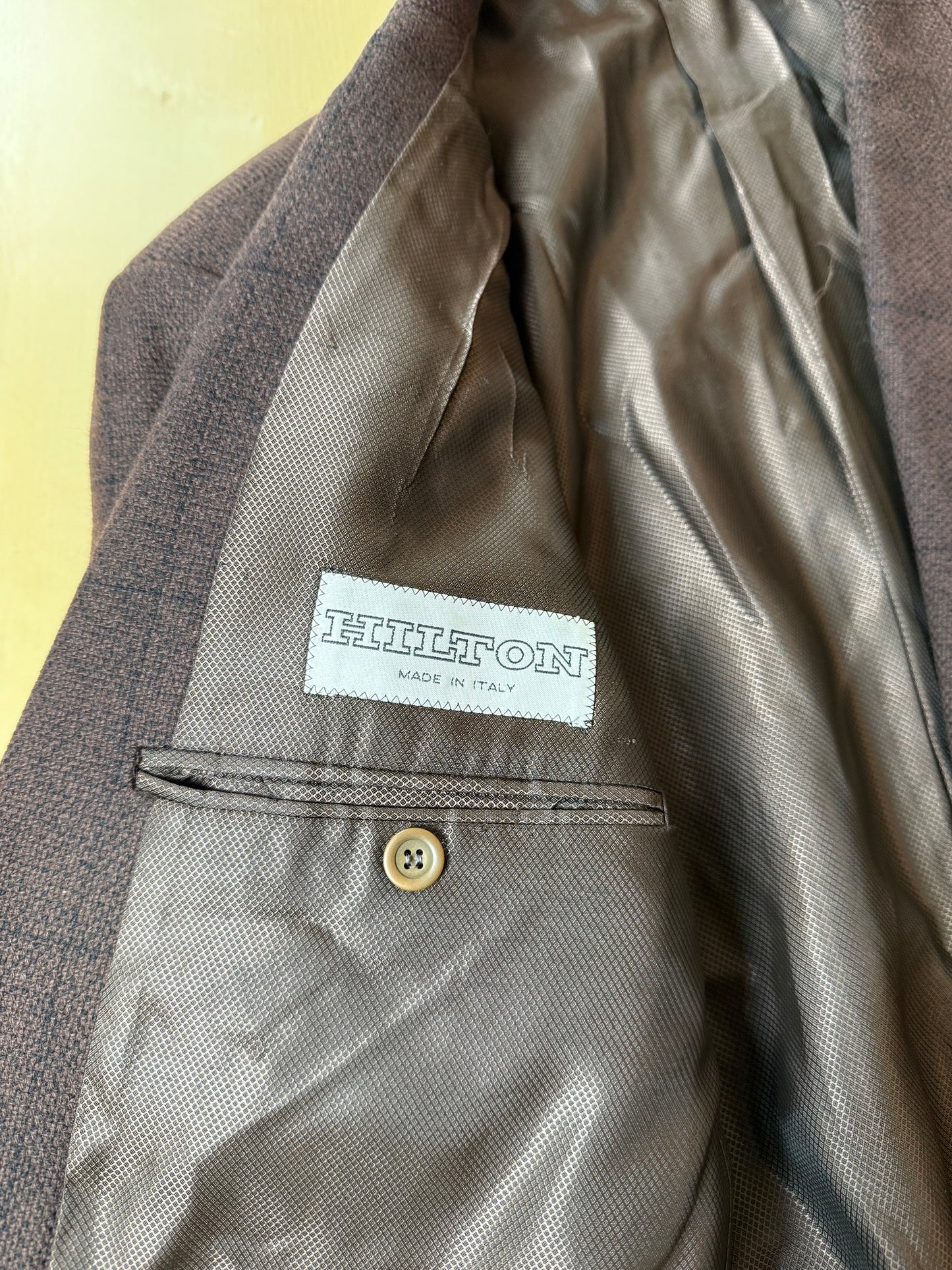 Giacca Hilton anni ‘80 marrone mélange finestrato - tg. 48