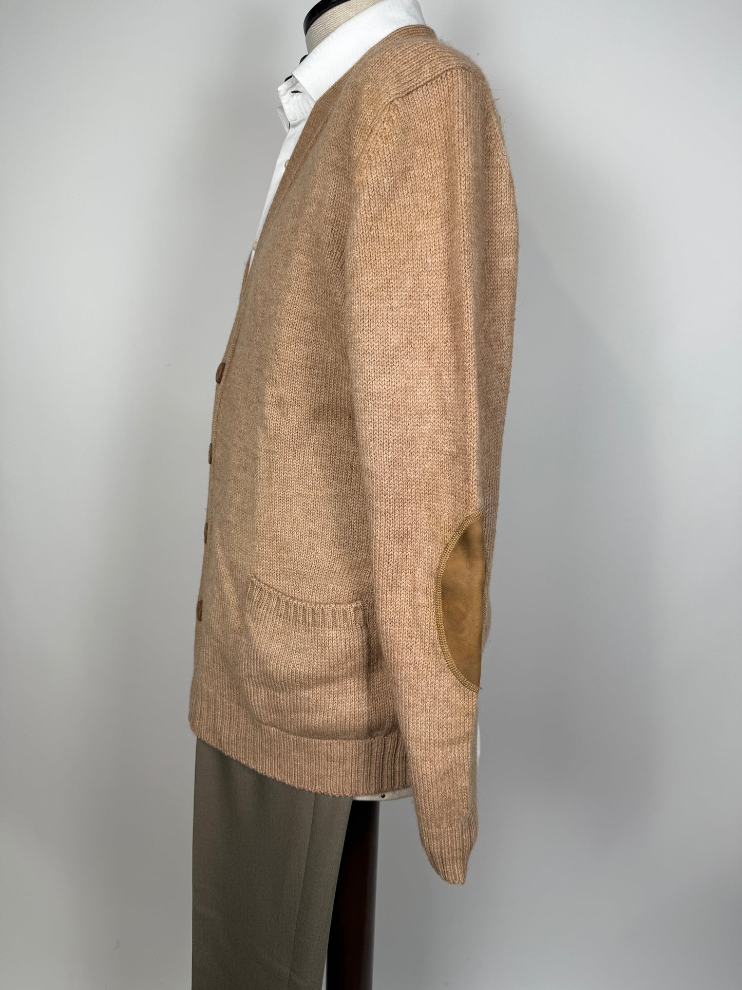 Cardigan vintage in cammello e lana - tg. L (50/52)