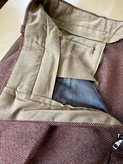Pantalone sartoriale anni ‘70 in lana pesante rosso ruggine - tg. 44/46