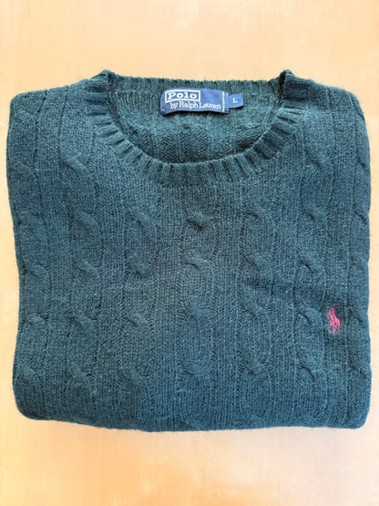 Maglione Polo Ralph Lauren in pura lana a trecce - L