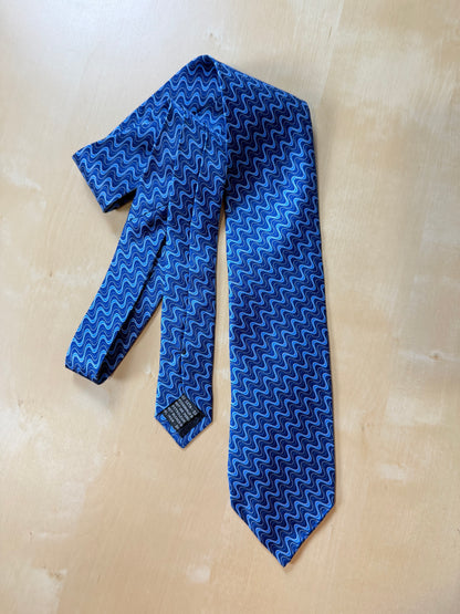 Cravatta Missoni blu fantasia onde
